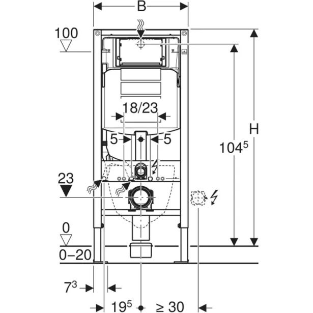 SPLAKOVALNIK, PODOMETNI GEBERIT DUOFIX WC ELEMENT 112CM