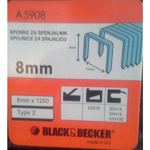 SPONKA ZA MEH.SPENJALNIK BLACK & DECKER SPONKE 8 MM
