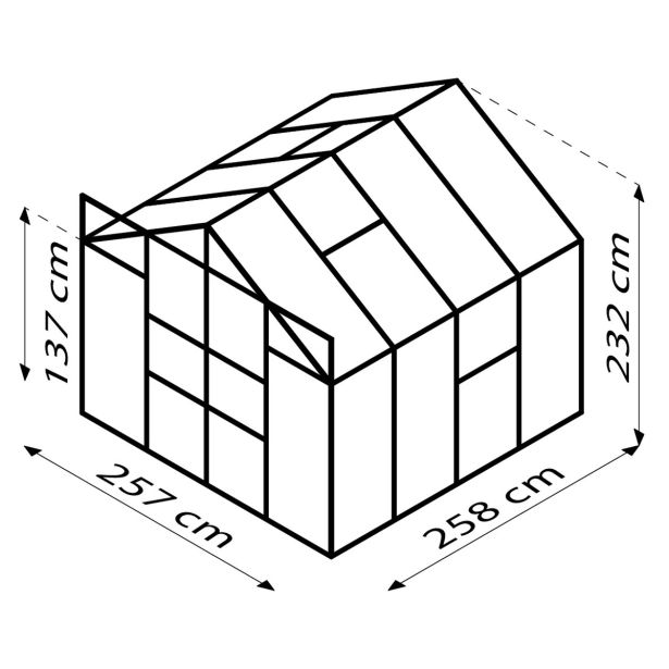 STEKLEN RASTLINJAK VITAVIA MERIDIAN 2 6700 ESG3MM ČRNA 2.6X2.6M