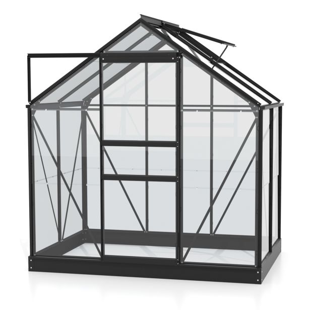 STEKLEN RASTLINJAK VITAVIA PLANET 2500 ESG 3MM, 1,95X1,31M ČRNA - RASTLINJAK+ OKVIR ZA TEMELJ