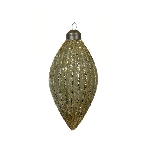 STEKLENA BUNKA DECORIS FI 8 CM TEMNO ZELENA VZOREC, SORTIRANO