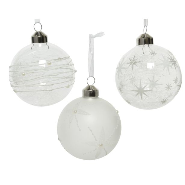 STEKLENA BUNKA DECORIS PROZORNA Z DEKORJEM FI 8 CM SORT