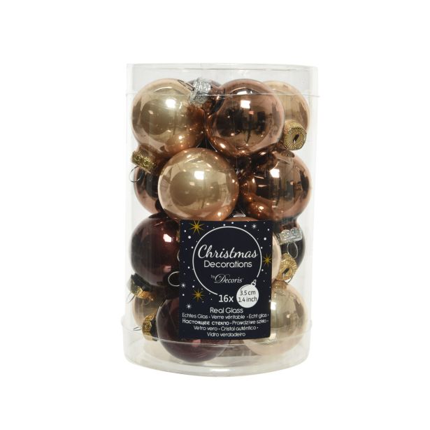 STEKLENA BUNKA DECORIS RJAVE MIX MAT/SIJOČE 16/1 FI 3.5 CM