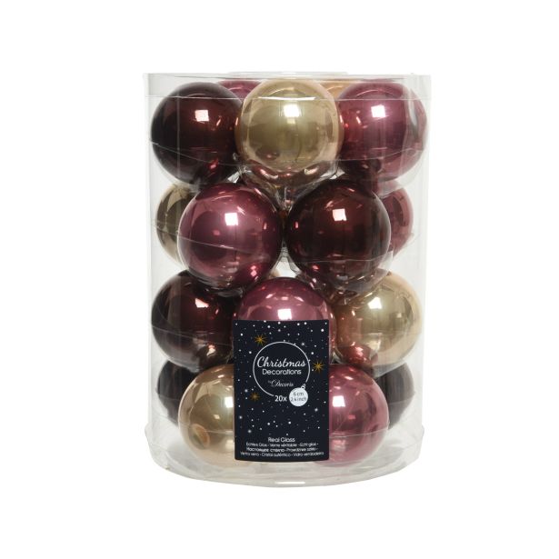 STEKLENA BUNKA DECORIS ROZA MIX MAT/SIJOČE 20/1 FI 6 CM