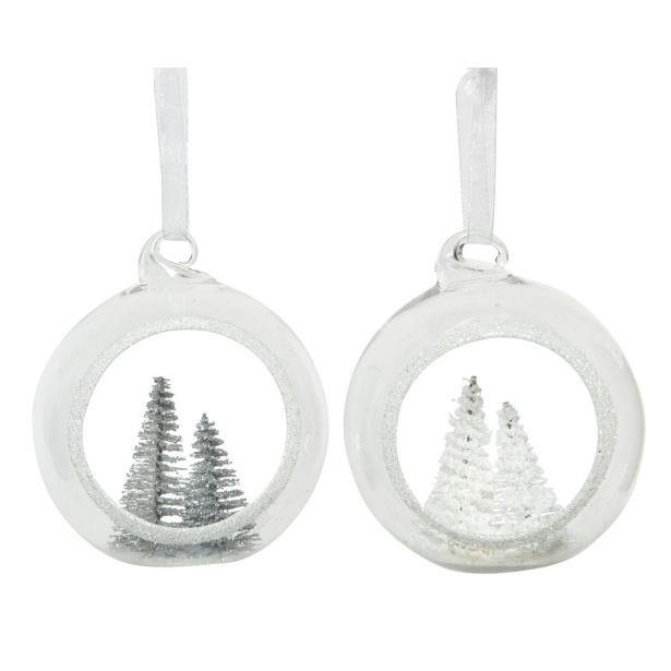 STEKLENA BUNKA DECORIS Z DREVESCEM FI 8 CM SORT