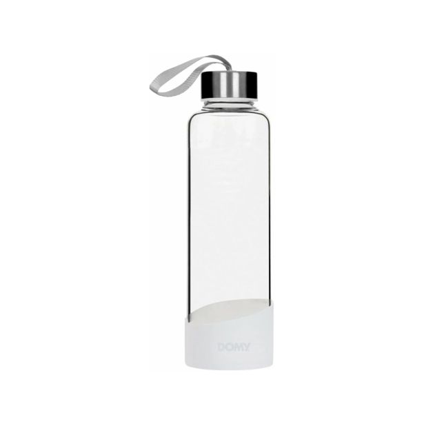 STEKLENICA ZA VODO DOMY 600 ML BEL SILIKON