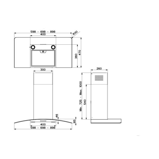 STENSKA KUHINJSKA NAPA FABER RAY SRM LED X/V SN A60