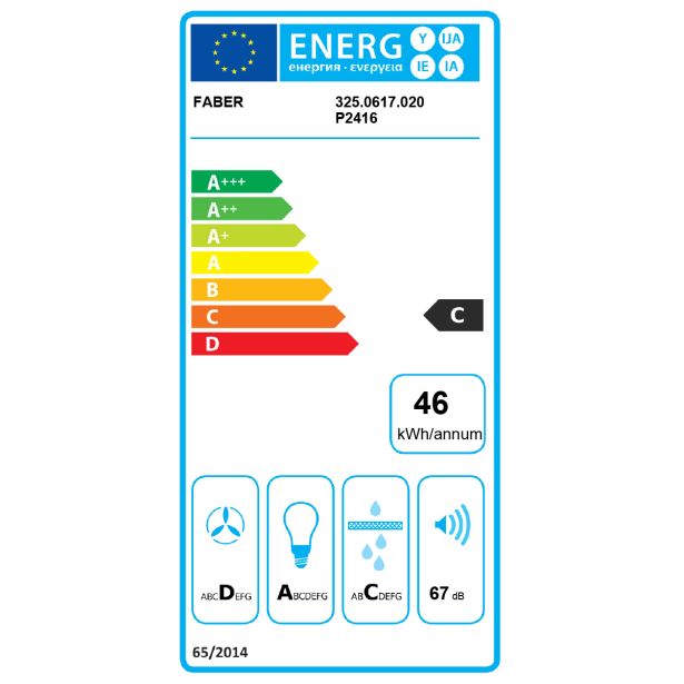 STENSKA KUHINJSKA NAPA FABER RAY SRM LED X/V SN A60