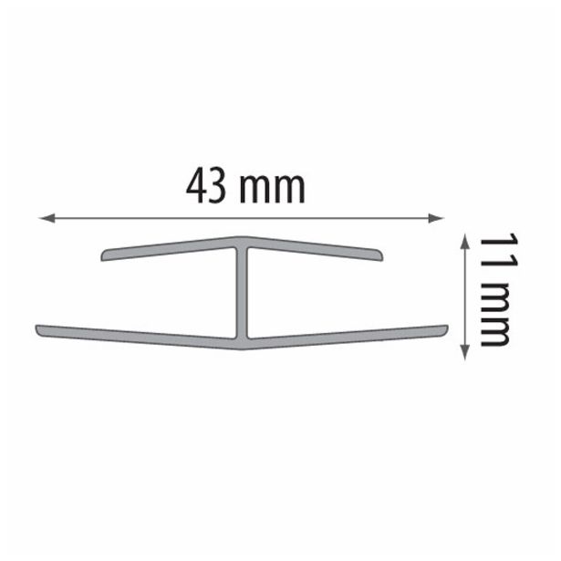 STENSKA OBLOGA CEZAR POVEZOVALNI H PROFIL BEL 11X43X3000 MM