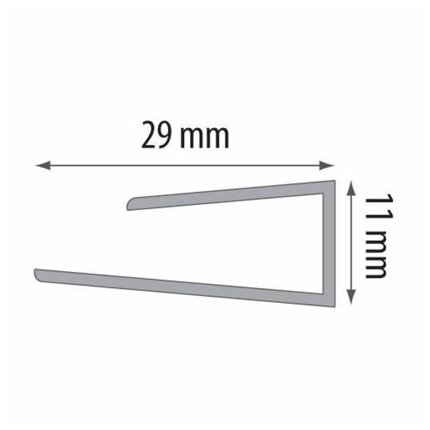 STENSKA OBLOGA CEZAR ZAKLJUČNI PROFIL BEL 11X29X3000 MM