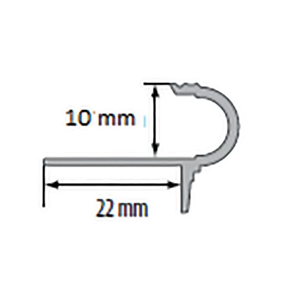 STOPNIŠČNA LETEV CEZAR PSP 12MM 2.5M SREBRNA