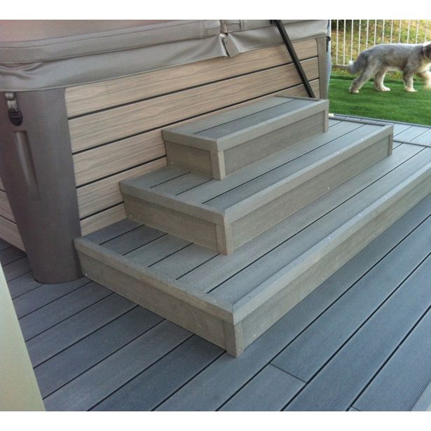 WPC DESKA ZA TERASO BAMBUSWPC STRANSKA BLENDA SV.SIVA 2200X72X12 MM