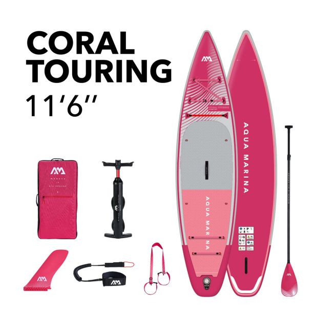 SUP AQUA MARINA CORAL TOURING 11'6' BT-23CTPR RASPBERRY