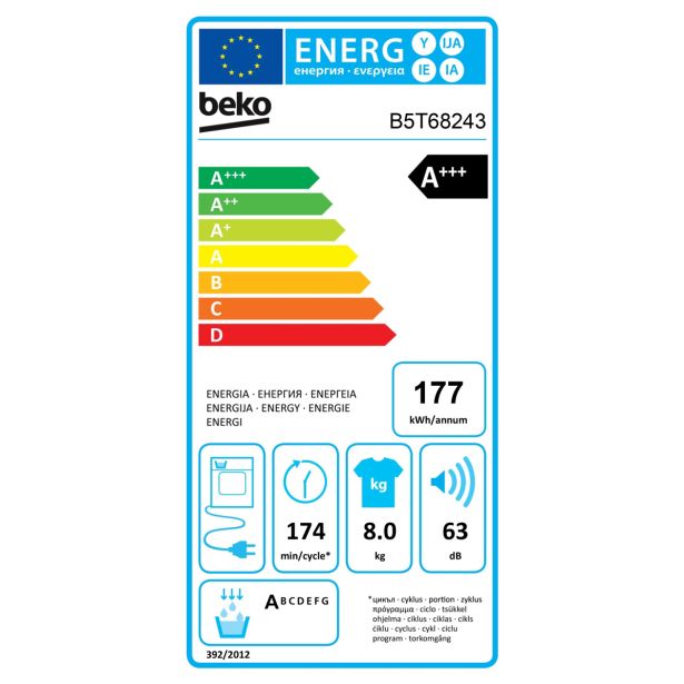 SUŠILNI STROJ BEKO B5T68243 TOPLOTNA ČRPALKA