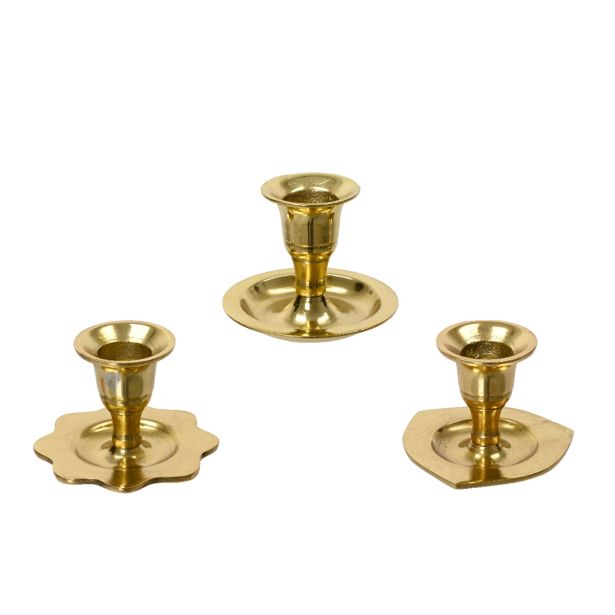 SVEČNIK DECORIS ALUMINIJ ZLAT FI 7.5 CM. 6 CM. SORT