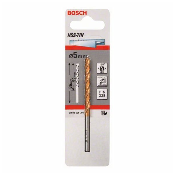 SVEDER HSS-TIN DIN 338 BOSCH 5X52/86 MM HSS-TIN