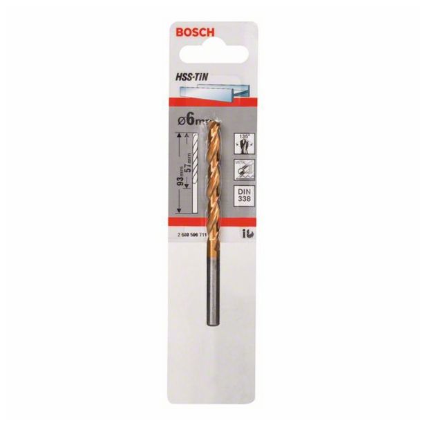 SVEDER HSS-TIN DIN 338 BOSCH 6X57/93 MM HSS-TIN