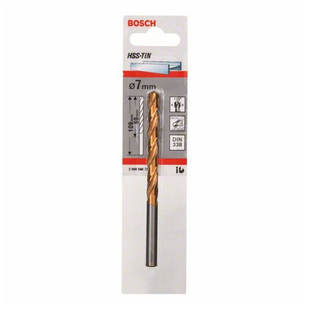 SVEDER HSS-TIN DIN 338 BOSCH 7X69/109 MM HSS-TIN