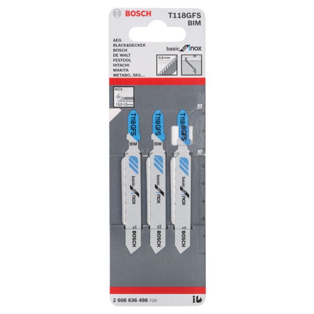 LIST VBODNE ŽAGE BOSCH T 118 GFS 3-DELNI KOMPLET