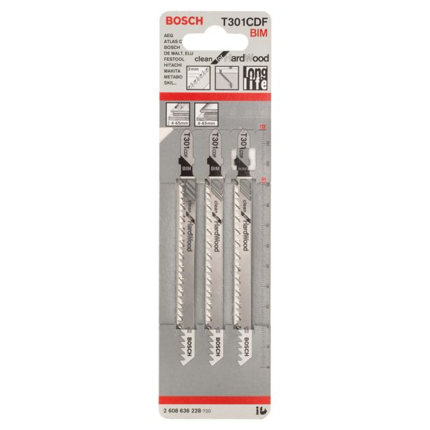 LIST VBODNE ŽAGE BOSCH T 301 CDF 3-DELNI KOMPLET