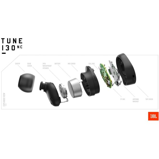 SLUŠALKE JBL T130NC TWS BELE