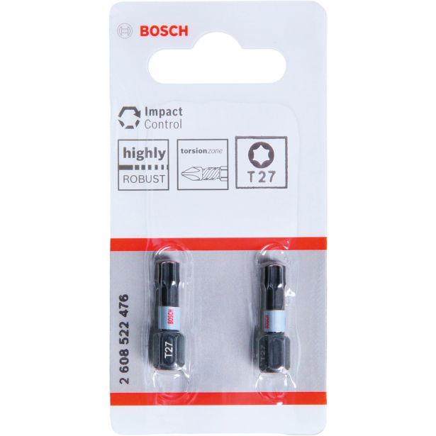 TORX NASTAVEK C6,3 BOSCH T27 25 MM 2 KOS IMPACT CONTROL