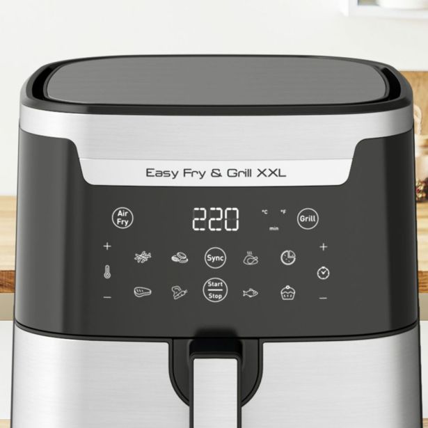 TEFAL EASY FRY & GRILL 2-IN-1 CVRTNIK NA VROČ ZRAK IN ŽAR, EY801D15, PROSTORNINA XXL, PREGRADA FLEXCOOK ZA DVOJNO KUHANJE.