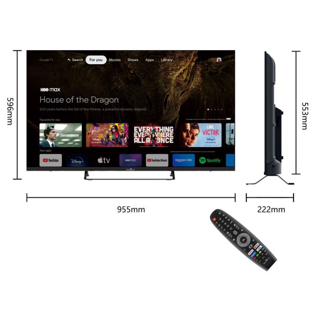 TELEVIZOR SMARTTECH 43" UHD 4K GOOGLE TV