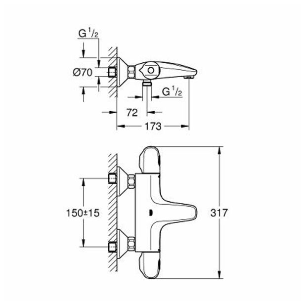 PIPA ZA KAD GROHE GROHTHERM 1000 NEW BREZ PRHE IN GIBL. CEVI