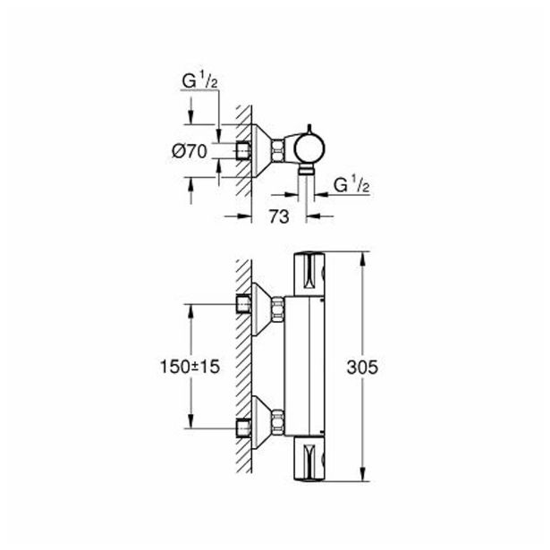 PIPA ZA TUŠ GROHE GROHTHERM 800