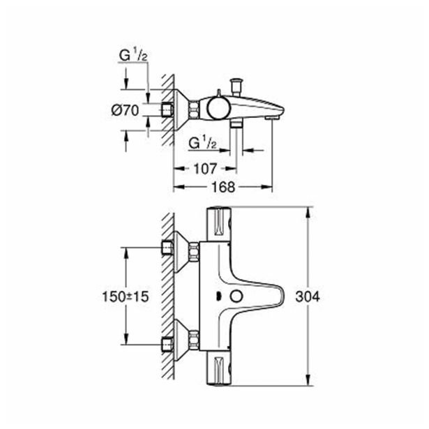 PIPA ZA KAD GROHE GROHTHERM 800