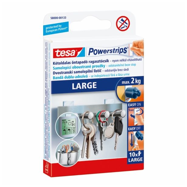 SAMOLEPILNI IZDELEK TESA POWERSTRIPS VELIKI, 10 KOS