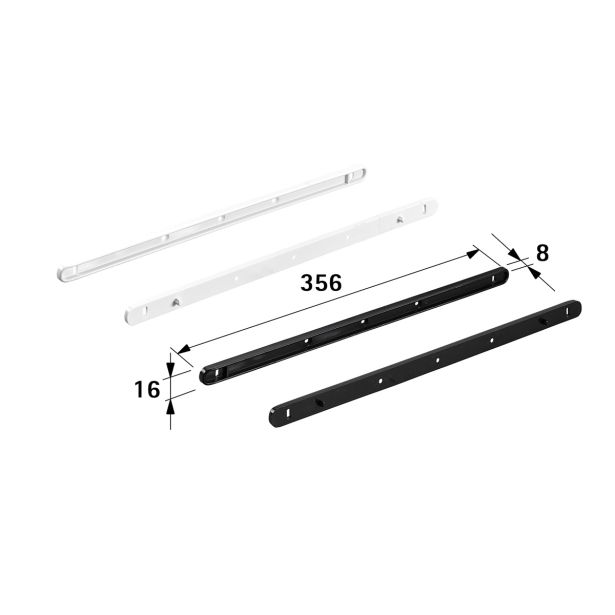 VODILO ZA PREDAL HETTICH DIY TIRNICA ZA VODILO PVC BARVA BELA 356 MM