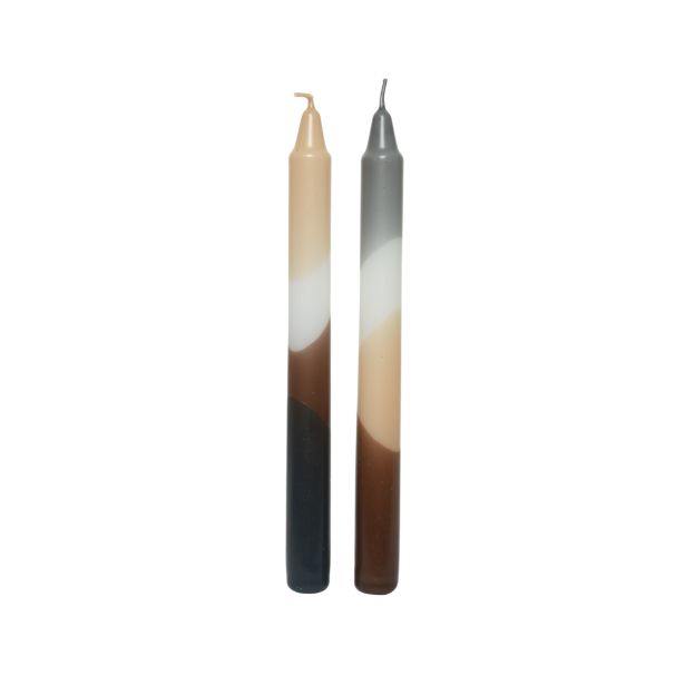 TOP SVEČA DECORIS VEČBARVNA RJAVA 2/1 FI 2.2 CM, V 23 CM, SORT