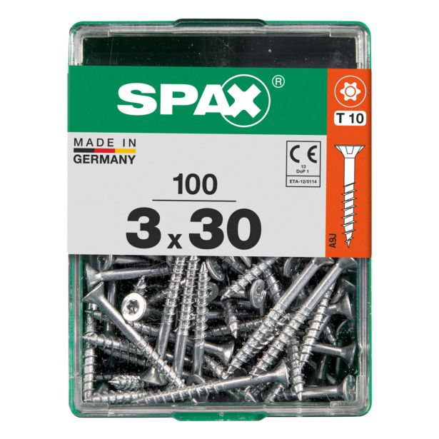 UNIVERZALNI VIJAK SPAX TX 3X30 WIROX A2F V ZAVITKU 100 KOS