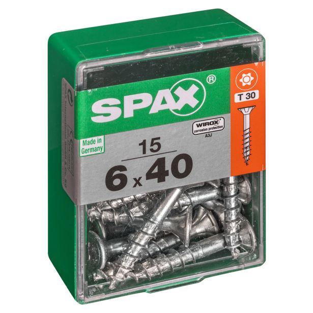 UNIVERZALNI VIJAK SPAX TX 6X40 WIROX A2F V ZAVITKU 15 KOS