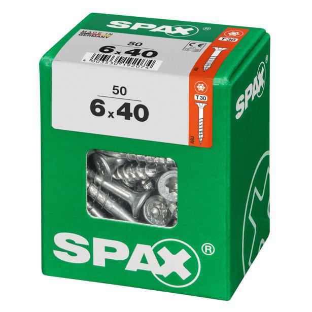 UNIVERZALNI VIJAK SPAX TX 6X40 WIROX A2F V ZAVITKU 50 KOS