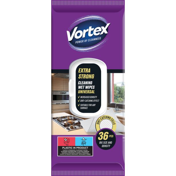 UNIVERZALNO ČISTILO VORTEX VLAŽNI ROBČKI ZA GOSPOD. UNIVERZALNI 36/1
