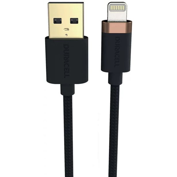 USB KABEL DURACELL USB-A V LIGHTNING 1M ČRN