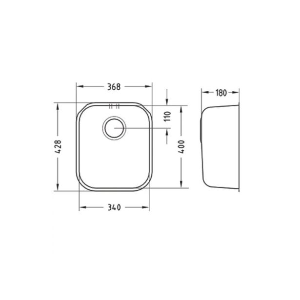 NERJAVNO POMIVALNO KORITO ALVEUS VARIANT 40-K 340X400 MM