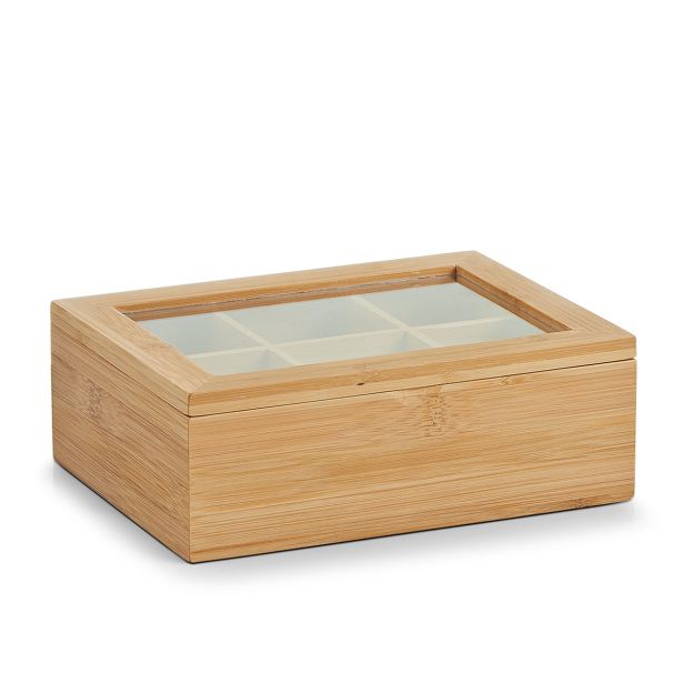 POSODA ZA SHRANJEVANJE ZELLER PRESENT 21X16X7.5 CM ŠKATLA ZA ČAJNE VREČKE, BAMBUS