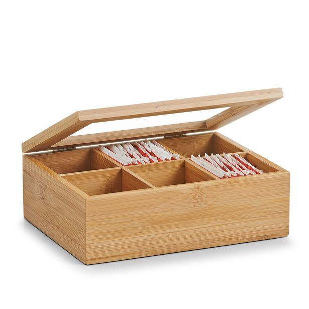 POSODA ZA SHRANJEVANJE ZELLER PRESENT 21X16X7.5 CM ŠKATLA ZA ČAJNE VREČKE, BAMBUS