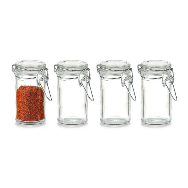POSODA ZA SHRANJEVANJE ZELLER PRESENT ZA ZAČIMBE SET 4/1 MINI Z ZAPIRALOM NA SPONKO