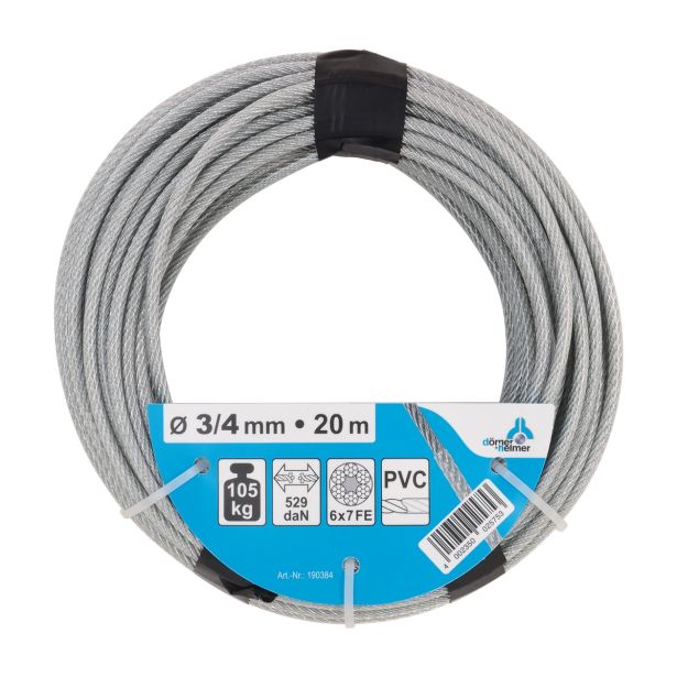 VEČNAMENSKA VRV DÖRNER + HELMER 3-4 MM ŽIČNA VRV + PVC 20 M