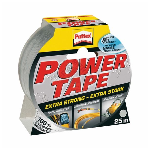 VEČNAMENSKI LEPILNI TRAK HENKEL ACC PATTEX POWER TAPE SREBRNO SIV 25 M