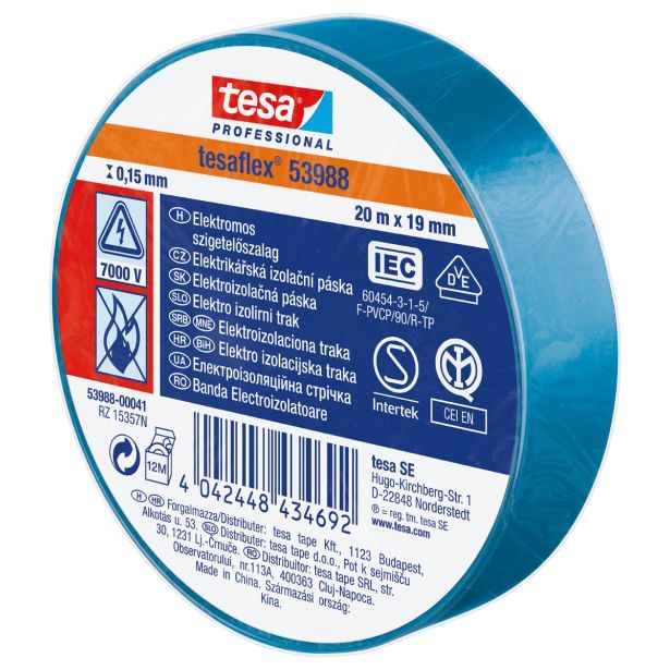 VEČNAMENSKI LEPILNI TRAK TESA ELEKTRO IZOLIRNI TRAK MODER 20MX19MM