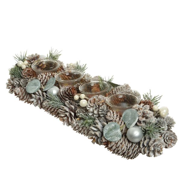 VENČEK DECORIS ADVENTNI, NAR. S STOR./MO S 4 KOZARČKI, 45X15X9 CM
