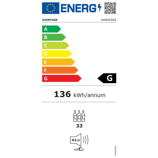 VGRADNA HLADILNA VITRINA AVINTAGE AVI63CSZA