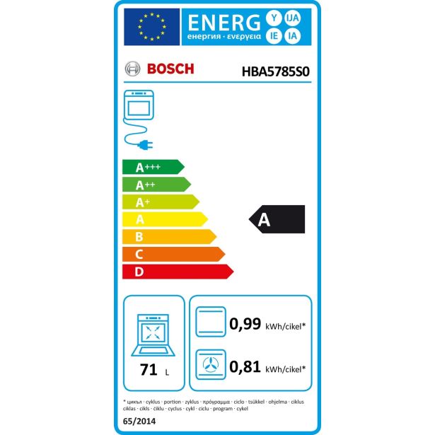 VGRADNA PEČICA BOSCH HBA 5785SO