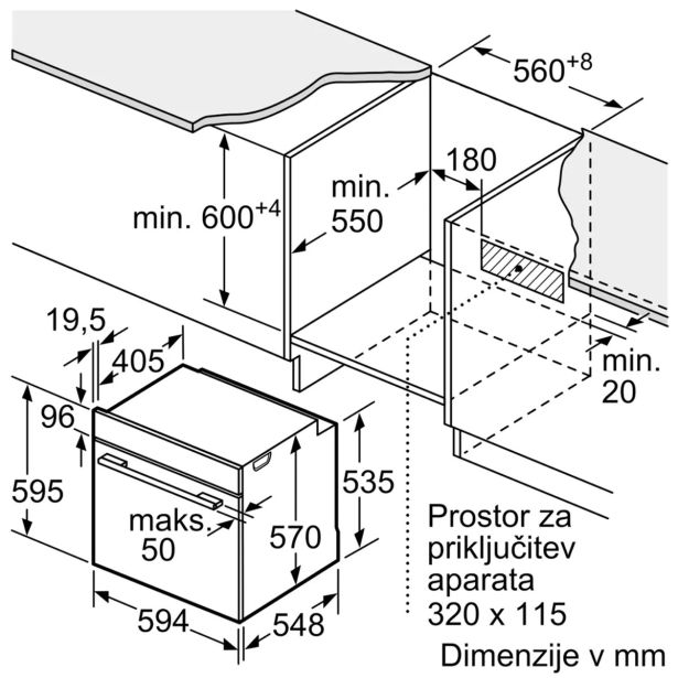 VGRADNA PEČICA BOSCH HBA514BB3